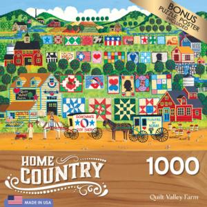 Home Country  - Quilt Valley Farm Folk Art Jigsaw Puzzle By RoseArt