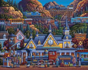 Train Station Trains Jigsaw Puzzle By Dowdle Folk Art