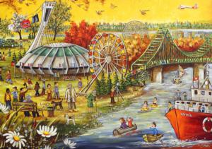 Happy Birthday Montreal Carnival & Circus Jigsaw Puzzle By Pierre Belvedere