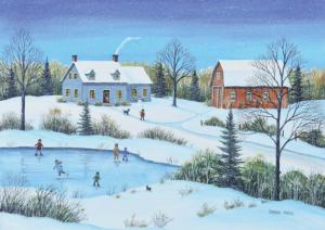Snowfall At Dusk Winter Jigsaw Puzzle By Pierre Belvedere