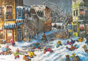 The First Snowstorm People Jigsaw Puzzle By Pierre Belvedere