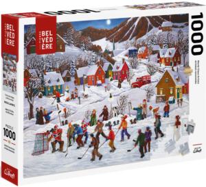 Party at the Village Sports Jigsaw Puzzle By Pierre Belvedere