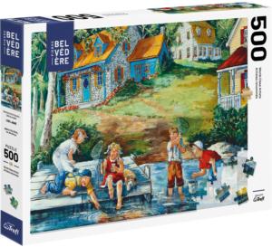 Summer at the Country Cottage / Cabin Jigsaw Puzzle By Pierre Belvedere
