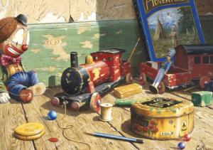 The Wooden Train Nostalgic / Retro Jigsaw Puzzle By Pierre Belvedere