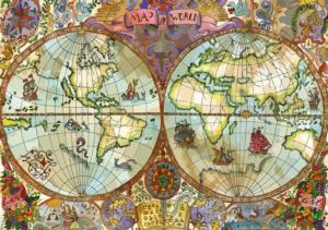 World Atlas Map Maps & Geography Jigsaw Puzzle By Pierre Belvedere