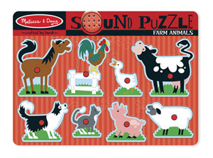 Farm Animals Farm Animal Chunky / Peg Puzzle By Melissa and Doug