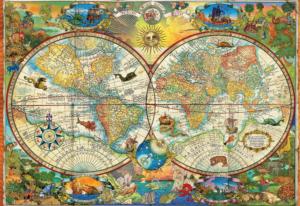 Vintage World Map Maps / Geography Jigsaw Puzzle By Buffalo Games