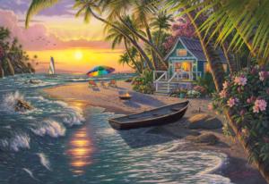 Sunset Beach - Scratch and Dent Sunrise & Sunset Jigsaw Puzzle By Buffalo Games