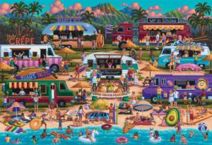 Hawaiian Food Truck Festival - Scratch and Dent Beach & Ocean Jigsaw Puzzle By Buffalo Games