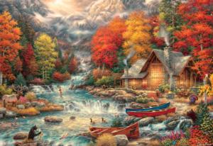 Treasures of the Great Outdoors Cottage / Cabin Jigsaw Puzzle By Buffalo Games