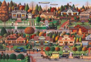 Labor Day in Bungalowville Around the House Jigsaw Puzzle By Buffalo Games