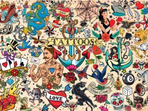 Tattoopalooza Cartoon Jigsaw Puzzle By Buffalo Games