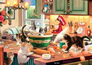 Kitten Kitchen Capers Domestic Scene Large Piece By Buffalo Games