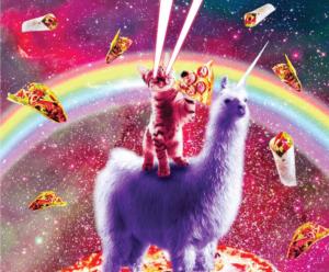 Laser Llama Kitty Unicorn Jigsaw Puzzle By Buffalo Games