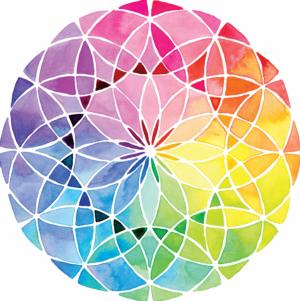 Seed Of Life Rainbow & Gradient Round Jigsaw Puzzle By Buffalo Games