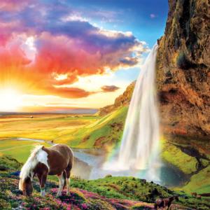 Icelandic Waterfall Waterfall Jigsaw Puzzle By Buffalo Games