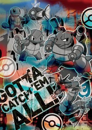 Squirtle Evolution Graffiti Video Game Jigsaw Puzzle By Buffalo Games