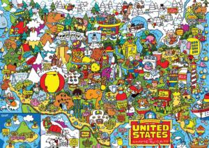 US Landmarks Collage Jigsaw Puzzle By Buffalo Games