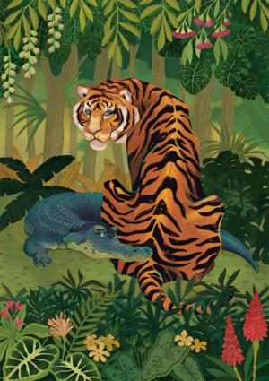 Tiger and Crocodile Big Cats Jigsaw Puzzle By Buffalo Games