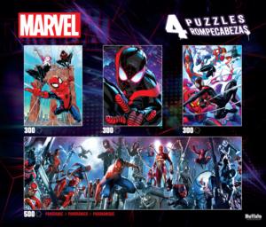 Marvel Spider-Verse Books & Reading Panoramic Puzzle By Buffalo Games