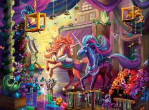 Twillight Marketplace - Glitter Edition Unicorn Jigsaw Puzzle By Buffalo Games