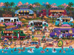 Hawaiian Food Truck Festival Beach & Ocean Jigsaw Puzzle By Buffalo Games
