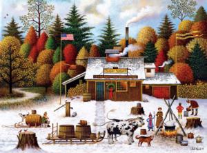 Vermont Maple Tree Tappers - Scratch and Dent Cabin & Cottage Jigsaw Puzzle By Buffalo Games