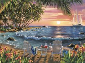 Summertime at the Beach Sunrise & Sunset Jigsaw Puzzle By Buffalo Games