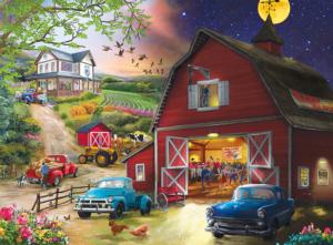 Farm Life Day and Night Farm Large Piece By Buffalo Games