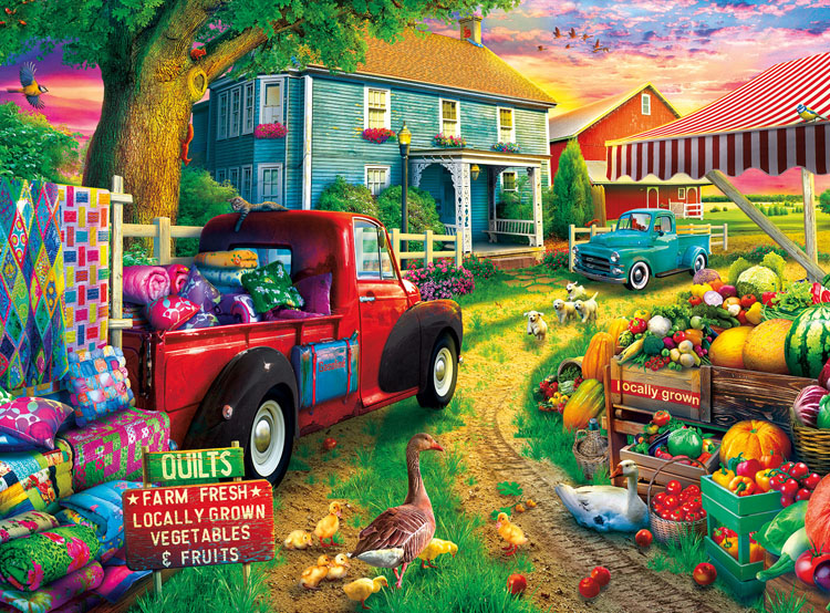 Quilt Farm Fruit & Vegetable Jigsaw Puzzle By Buffalo Games
