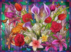 Window Lillies Flower & Garden Jigsaw Puzzle By Buffalo Games