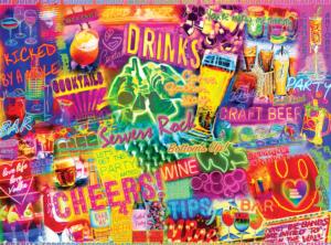 Neon Drinks Drinks & Adult Beverage Jigsaw Puzzle By Buffalo Games