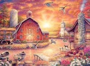Honey Drip Farms Sunrise / Sunset Jigsaw Puzzle By Buffalo Games