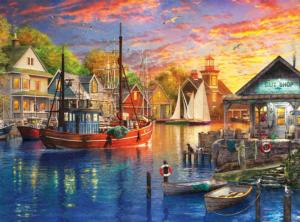 Dusk at the Harbor Landscape Jigsaw Puzzle By Buffalo Games