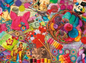 Vintage Yarns Quilting & Crafts Jigsaw Puzzle By Buffalo Games