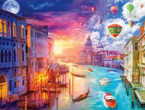 Venice, City on Water Sunrise & Sunset Jigsaw Puzzle By Buffalo Games