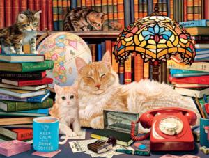 Academic Cats Library / Museum Jigsaw Puzzle By Buffalo Games