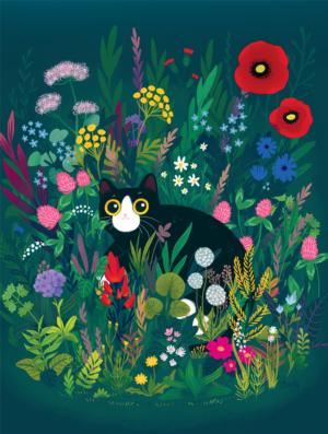 Summer Cat Flowers Jigsaw Puzzle By Buffalo Games