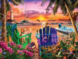Pooches in Paradise Beach & Ocean Jigsaw Puzzle By Buffalo Games