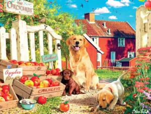 Best Friends in the Orchard Dogs Jigsaw Puzzle By Buffalo Games