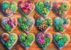 Heart Succulents Valentine's Day Large Piece By Buffalo Games