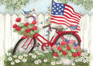 Red, White and Bike Bicycle Large Piece By Buffalo Games