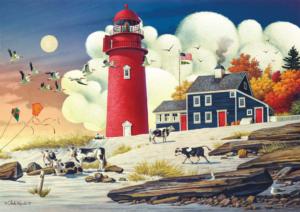 Beach Bums Lighthouse Large Piece By Buffalo Games