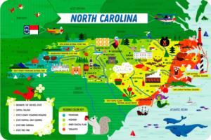State Puzzle: North Carolina Maps & Geography Children's Puzzles By Buffalo Games