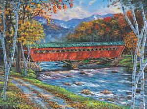 Tafts Villa Covered Bridge Countryside Jigsaw Puzzle By Buffalo Games