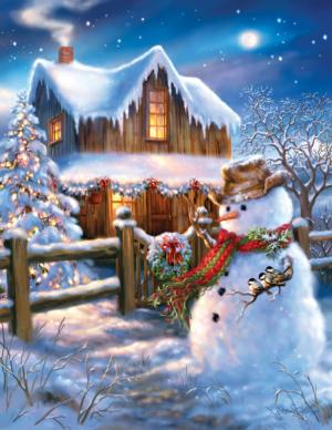 The Country Christmas Cabin & Cottage Jigsaw Puzzle By Springbok