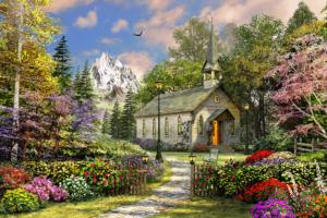 Mountain View Chapel Mountains Jigsaw Puzzle By Springbok