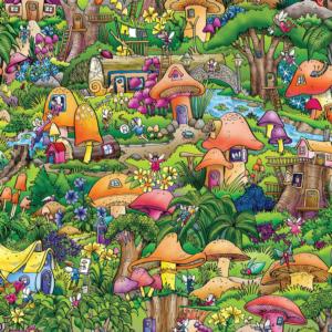 Fairytale Mushroom Forest Flower & Garden Jigsaw Puzzle By Springbok