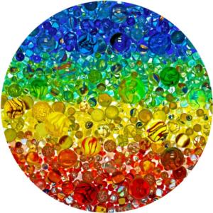 Illuminated Marbles Pattern / Assortment Round Jigsaw Puzzle By Springbok