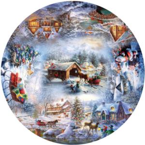 Winter Wonderland Christmas Round Jigsaw Puzzle By Springbok